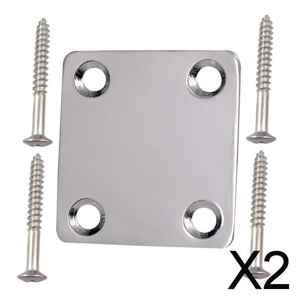 Placa de mástil de guitarra,Placa de mástil para bajo,Piezas de bajo para guitarra eléctrica,Piezas de repuesto,Accesorios para instrumentos 2 piezas