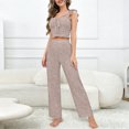 thumbnail image 5 of Two Piece Outfits for Women, Solid Color Casual Top and Pants, Simple Everyday Matching Set, Coffee - XL, 5 of 5
