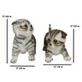 thumbnail image 2 of Pack of 2 Lifelike Adorable Playful Feline Gray Tabby Cats Kittens Figurines, 2 of 8