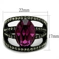 thumbnail image 2 of Luxe Jewelry Designs Women's Black IP Stainless Steel Engagement Ring with Amethyst and Clear, 2 of 4