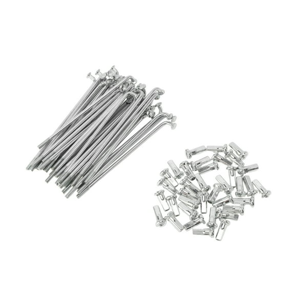 36 Set de Radios de Bicicleta 12G 76mm Radios de Rueda de Bicicleta Acero Galvanizado 45 Tono Plateado