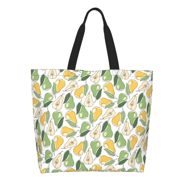 Balery Fruit Pears Bolsa Tote Estilo Estético con Cremalleras, Bolsa de Hombro, Bolsa de Compras Grande y Plegable