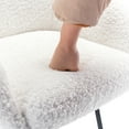 thumbnail image 2 of ONEVOG 26.4'' Swivel Counter Height Stool, Sherpa Upholstered Bar Stool with Barrel Arms & Backs, Modern Counter Stool for Kitchen Island, White, 2 of 9