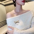 thumbnail image 4 of Women Brooch Bowknot Shape Anti-Rust Finish Shawl Clip with Faux Pearl Rhinestones Inlaid Sweaters Scarves Jackets Decorative Anti-exposure Pin, 4 of 8
