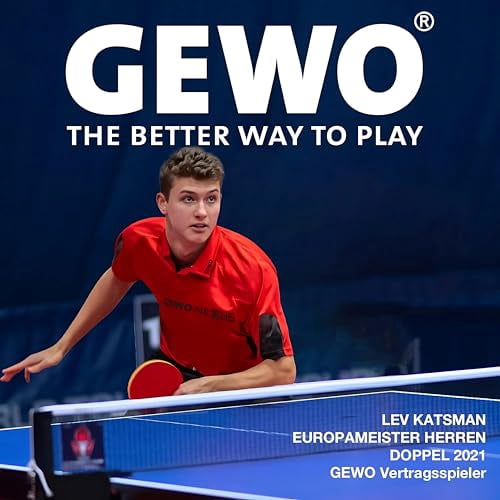 GEWO Table Tennis Paddle - Player Thunderball 2 - High Grip, Spin, Attack - Adult, Youth - 4.0 Inch Grip
