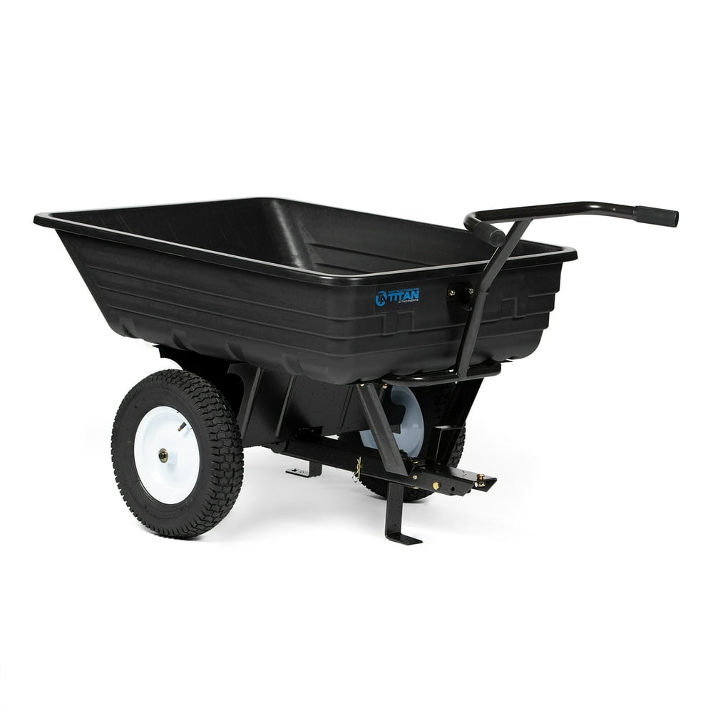 Titan Attachments 650 LB (10 Cu. Ft.) Economy TowBehind Poly Dump Cart