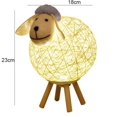 thumbnail image 3 of Lámpara de noche LED, creativa lámpara de mesa de ratán con forma de oveja, luz nocturna con proyección USB para el cuidado de los ojos, ideal para habitación infantil (grande), 3 of 5