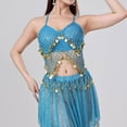 thumbnail image 5 of Sexlip Womens Sequin Detail Ethnic Style Sleeveless Sleeveless Top Sparkly Decorative Stage Performance Outfit Blue Free Size, 5 of 9