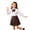 Z32 Brown, variant on Glisme Little Girls Back To School Skirts Plaid Elastic Waist College Style Comfortable Pleated Skirt For Girls Size 6-7 Years