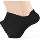 thumbnail image 1 of Xiao Hua 8 pares de calcetines tobilleros finos de algodón, calcetines deportivos finos de corte bajo invisibles con tira en el talón, negros, 1 of 5