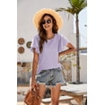 thumbnail image 6 of Purcoar Womens Ruffle Blouses Summer Shirts Short Sleeve Knit Tops, 6 of 6