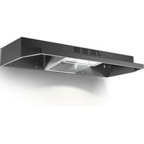 Under Cabinet Range Hood 36 inch, Ducted/Ductless Vent Hood with 2 Speeds Fan, Black Range Hood with Rocker Button Control, Kitchen Hood 280CFM, Bright LED Light