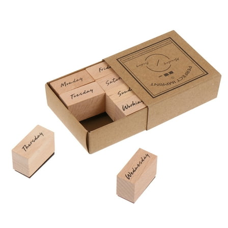 DEEPCRAFF Vintage Wood DIY Stamp for Greeting Cards 1 Set