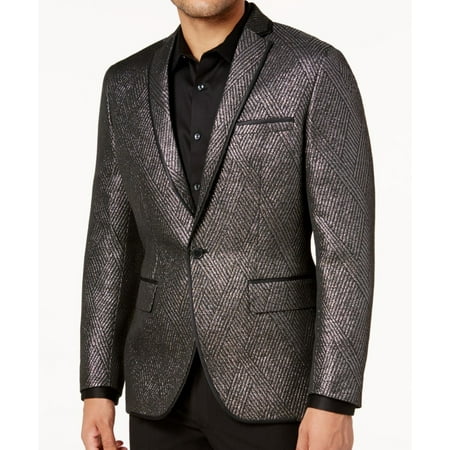Notch Collar Button - INC Mens Slim Fit One Button Notch Collar Blazer