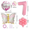 thumbnail image 2 of Set de globos de cumpleaños JKGOO Pink Butterfly para 7º cumpleaños, 2 of 6