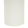 thumbnail image 5 of DecMode 2 Candle White Ceramic Leaf Candle Holder with Abstract Spotted Pattern and Gold Accents, Set of 2, 5 of 11