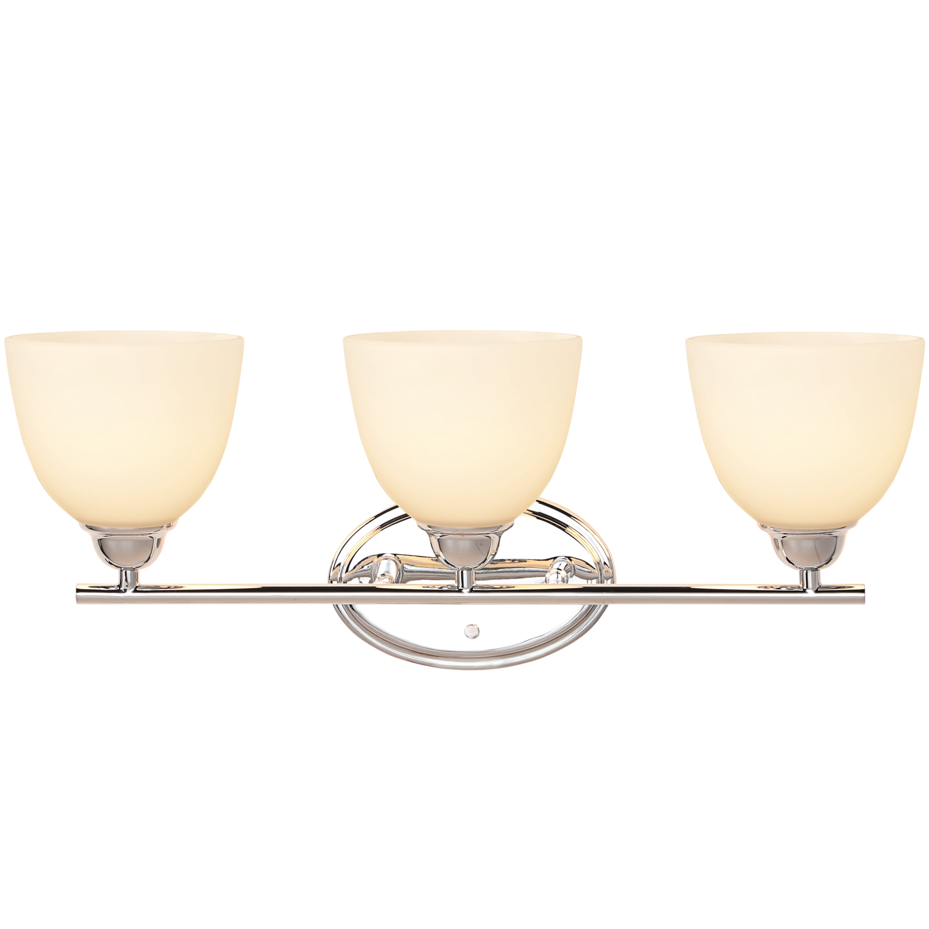 Aspen Creative 62227, Three-Light Metal Bathroom Vanity Wall Light Fixture, 24" Wide, Transitional Design in Chrome
