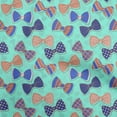 thumbnail image 1 of oneOone Silk Tabby Turquoise Green Fabric Kids Bow Tie Sewing Fabric By The Yard Printed Diy Clothing Sewing Supplies 42 Inch Wide, 1 of 4