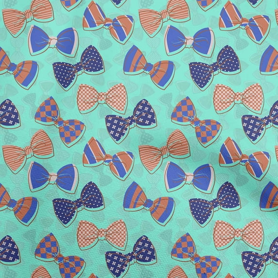 oneOone Silk Tabby Turquoise Green Fabric Kids Bow Tie Sewing Fabric By The Yard Printed Diy Clothing Sewing Supplies 42 Inch Wide