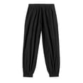 thumbnail image 7 of Wide Leg Pants Man Solid-Color Loose Casual Pocket Drawstring Elastic-Waist Sports Pants Black 2Xl, 7 of 7