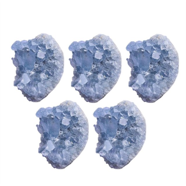 Cristales de Celestita en Bruto, Piedras de Cristal de Forma Irregular, Ejemplares de Gemas para la Decoración de Estanterías de Habitaciones del Hogar, Colección de Piedras