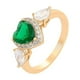 thumbnail image 1 of Anillo Compromiso Promesa Amor Esmeralda y Swarovski Oro Lam dorado 9, 1 of 7