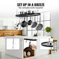 thumbnail image 6 of KFFKFF 32 inch Hanging Pot Rack Ceiling Mount Ceiling Pot Rack with 12 S Hooks, 6 of 9