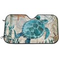 thumbnail image 1 of Marine Life Theme Sea Turtle Car Windshield Sun Shade-Blocks Uv Rays Sun Visor Protector-Waterproof Folding Car Sun Shade-Keeps Your Vehicle Cool Fits Windshields of Various, 1 of 5