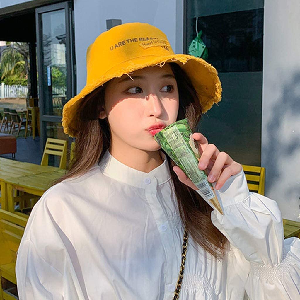 Frayed Bucket Hat for Women Men Trendy 