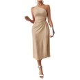 thumbnail image 4 of Women Summer One Shoulder Long Dress Slim Sleeveless Bodycon Party Cocktail Maxi Dresses Color S, 4 of 9