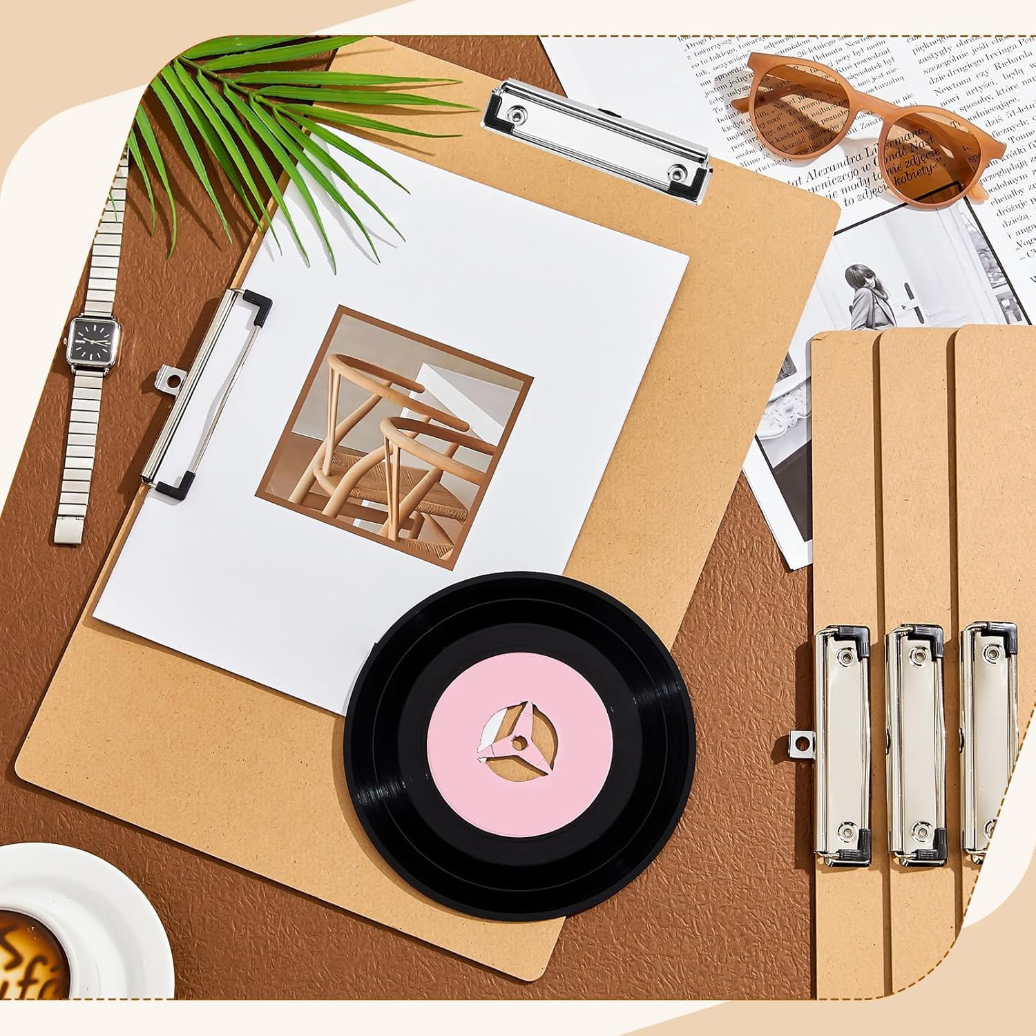 12 Pcs 11x17 Clipboard Wooden Lap Board with Low Profile Clip Brown Double Landscape Clip Hardboard Drawing Board Landscape Horizontal Large Clipboard for Desk Paper Sketching Art Supplies
