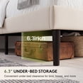 thumbnail image 4 of Exnote Queen Size Upholstered Platform Bed Frame with Adjustable Double-Cushion Headboard, No Box Spring Needed, Heavy Duty Wood Slats Support, Beige, 4 of 9