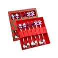 thumbnail image 4 of Juego de 6 Piezas de Tenedor y Cuchara de Postre BLESIY Utensilios de Navidad Estilo A, 4 of 8