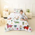 thumbnail image 4 of Homewish Dachshund Dog Twin Comforter Sets,Flower Leaves Cactus Bedding Set,White,Polkadot Reversible,2-Piece,1 Comforter and 1 Pillowcase, 4 of 7