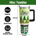thumbnail image 6 of 40 oz St Patricks Day Tumblers with Handle and Straw, Irish Gnome Shamrock 40oz Stainless Steel Vacuum Insulated Travel Coffee Mug Cup Water Bottle, St Patricks Day Stuff Accessories Gifts for Women, 6 of 6