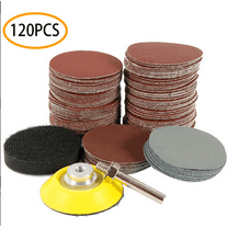 Wrvxzio 120Pcs Grinder Sanding Discs Enduring and Anti-static Sanding Discs with Hook and Loop Backed for Most Kinds of Rotary Tools ( 2inch )