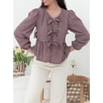 thumbnail image 2 of SUNSIOM Femmes Blouses d'Automne Manches Longues à Carreaux Imprimés en Vrac, 2 of 6