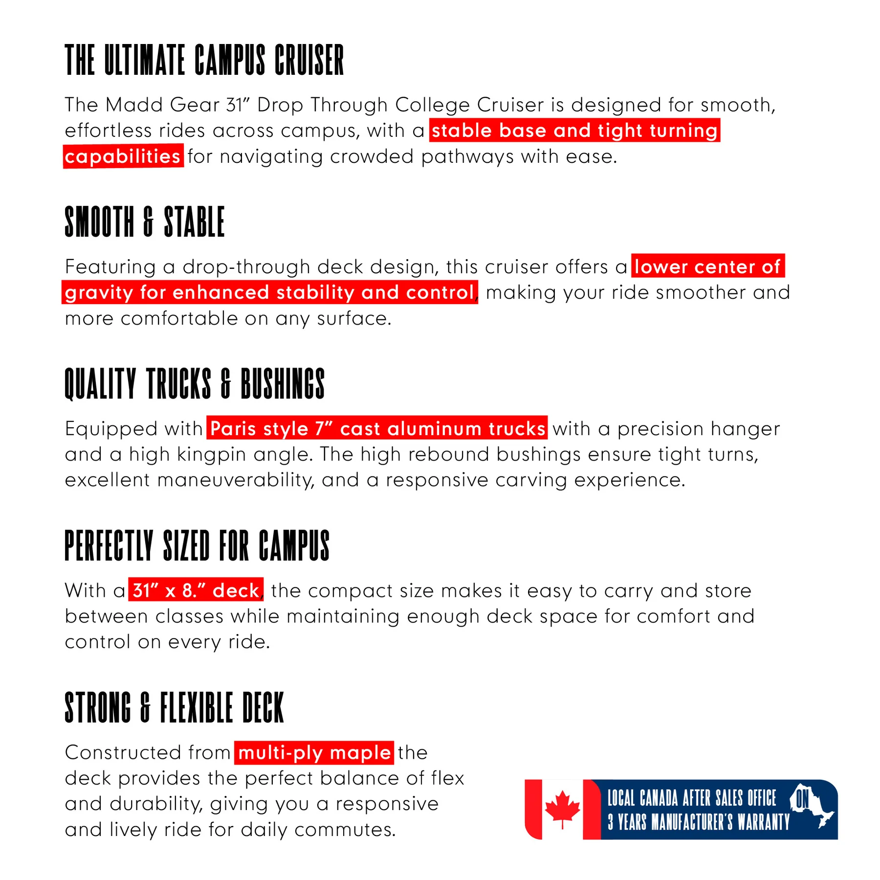 Madd Gear 31 Drop Through Skateboard