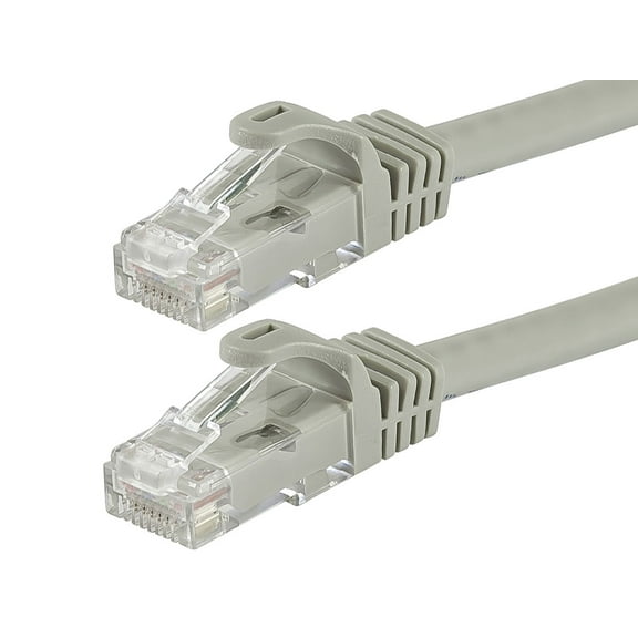 Monoprice FLEXboot Series - Patch cable - RJ-45 (M) to RJ-45 (M) - 14 ft - UTP - CAT 5e - booted, snagless, stranded - gray