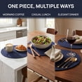 thumbnail image 3 of Unique Bargains Placemats Set of 4 Cotton Round Placemats for Dining Table Navy Blue, 3 of 7