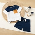 thumbnail image 2 of Baby Boy Clothes Toddler Boys Summer Outfits Elastic Waist Shorts and Patchwork T-Shirts Clothing Sets, 2 of 6