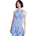 thumbnail image 1 of Tommy Hilfiger Womens Floral Smocked Tank Top, Blue, X-Large, 1 of 1