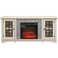 thumbnail image 5 of Electric Fireplace TV Stand for 65″ TVs, UHOMEPRO Fireplace Entertainment Center TV Console Table with 18″ Fireplace, 2-Door Storage Cabinets, Holds up to 200 lbs, White, 5 of 15