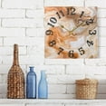 thumbnail image 6 of Orange Marble Wall Clock Square Silent Non Ticking Battery Operated Clock for Home Bathroom Kitchen Bedroom Living Room, 6 of 8
