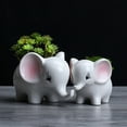 thumbnail image 4 of huntermoon Elephant Ceramic Succulent Flower Pots Plant Containers Ornaments Mini Pretty Home Decor Tabletop Potted Furnishings, 4 of 10