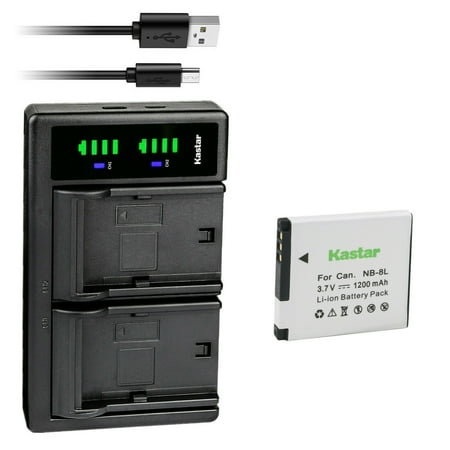 Kastar 1-Pack NB-8L Battery and LTD2 USB Charger Replacement for Canon PowerShot A2200 PowerShot A3000 IS PowerShot A3100 IS PowerShot A3150 IS PowerShot A3200 IS PowerShot A3300 IS Cameras
