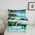 thumbnail image 5 of Sea Turtle Comforter Set Twin Size, Tortoise Reptile Bedding Set Teens Adult Bedroom Decor, Ocean Beach Theme Quilt Palm Tree Coastal Nature Duvet Insert With 1 Pillow Case, 5 of 6