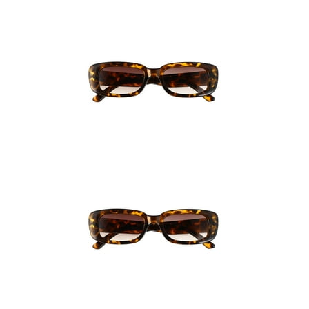 2 Pcs Ray Square Frame Sunglasses Men and Women Women's