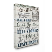 Stupell Industries Lodge Rules Country Landscape Textured Wood Design Canvas Wall Art by Ann Bailey