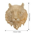 thumbnail image 2 of HEATSHAKING Tiger Head Sculpture Golden Resin Wall Hanging 1Pcs 8.9X7.7X3.7In, 2 of 8